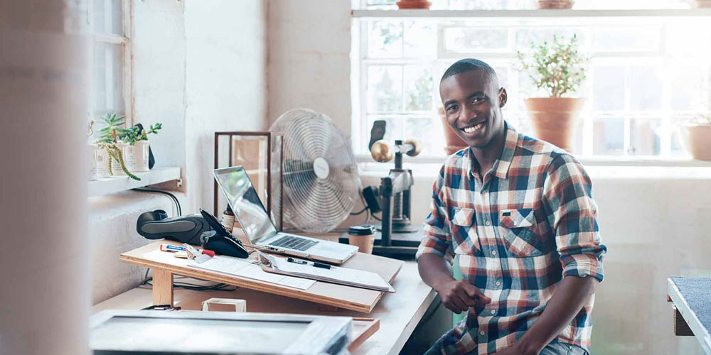 Worker at desk